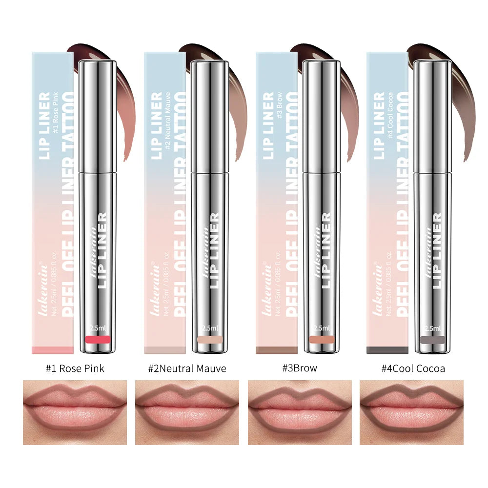 Waterproof Lip Liner Peel Off Tattoo Lip Gloss Waterproof Long Lasting Matte Lip Tint Brown Contour Tear-off Lips Stain Cosmetic