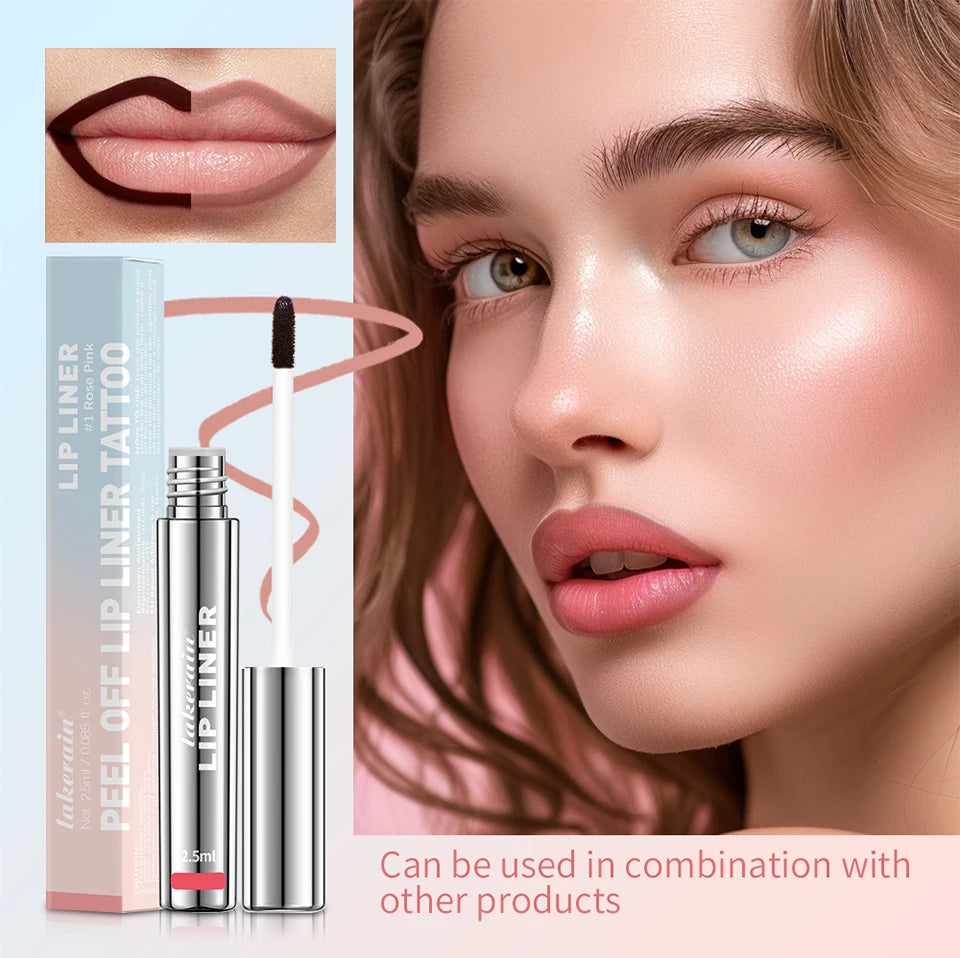 Waterproof Lip Liner Peel Off Tattoo Lip Gloss Waterproof Long Lasting Matte Lip Tint Brown Contour Tear-off Lips Stain Cosmetic