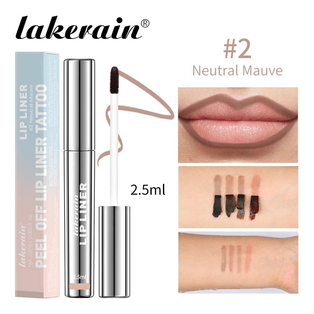 Waterproof Lip Liner Peel Off Tattoo Lip Gloss Waterproof Long Lasting Matte Lip Tint Brown Contour Tear-off Lips Stain Cosmetic