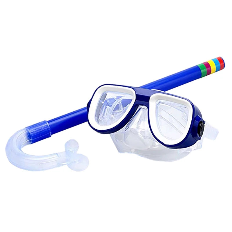 Kids Diving Goggle Mask Breathing Tube Shockproof Anti-Fog Durable Underwater Swimming Glasses Band Snorkeling Accessories Set