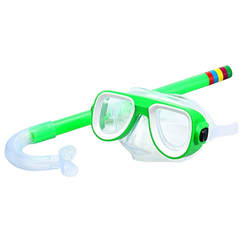 Kids Diving Goggle Mask Breathing Tube Shockproof Anti-Fog Durable Underwater Swimming Glasses Band Snorkeling Accessories Set