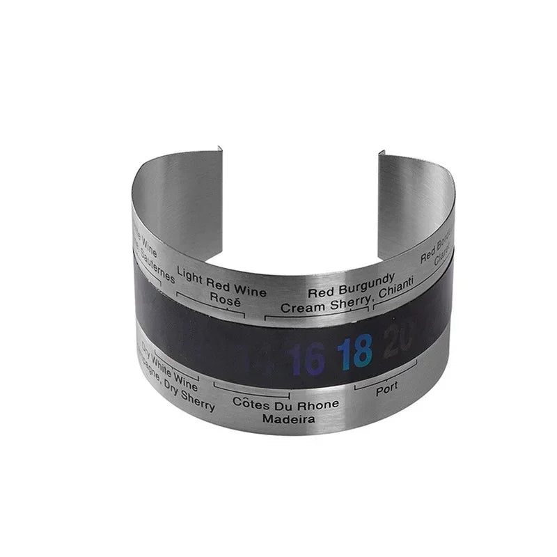 Stainless Steel Wine LCD Thermometer Bottle Beer Red Wines Bracelet Temperature Sensor