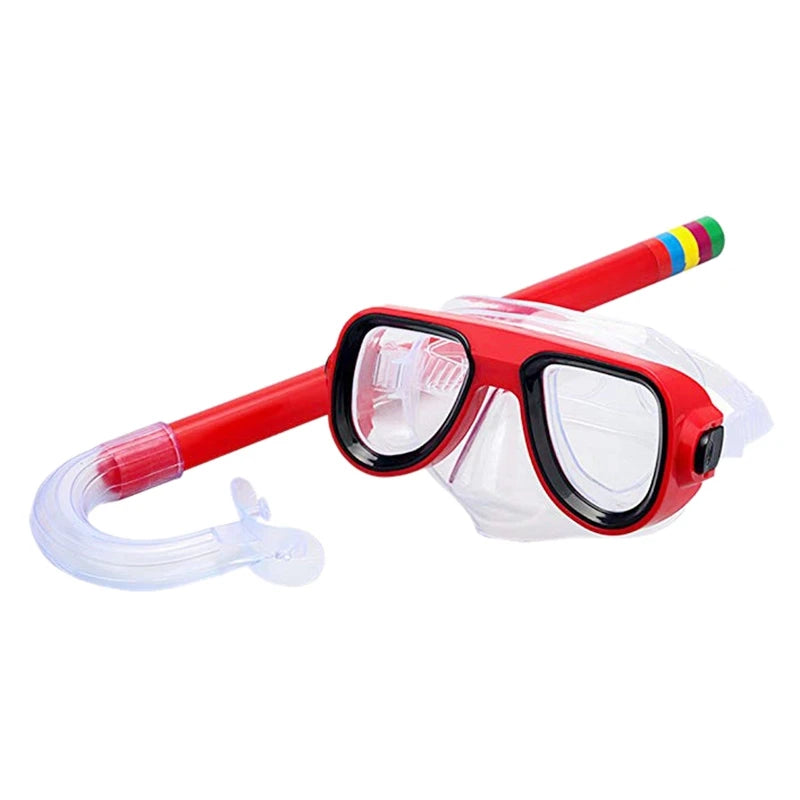 Kids Diving Goggle Mask Breathing Tube Shockproof Anti-Fog Durable Underwater Swimming Glasses Band Snorkeling Accessories Set