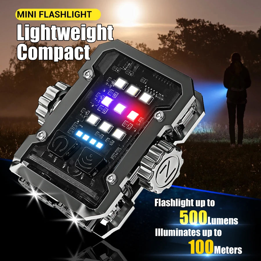 New Multifunctional Fidget Spinner Mini LED Flashlight Gyroscope Portable Type-c Rechargeable Torch 6 mode Emergency Camping Lantern