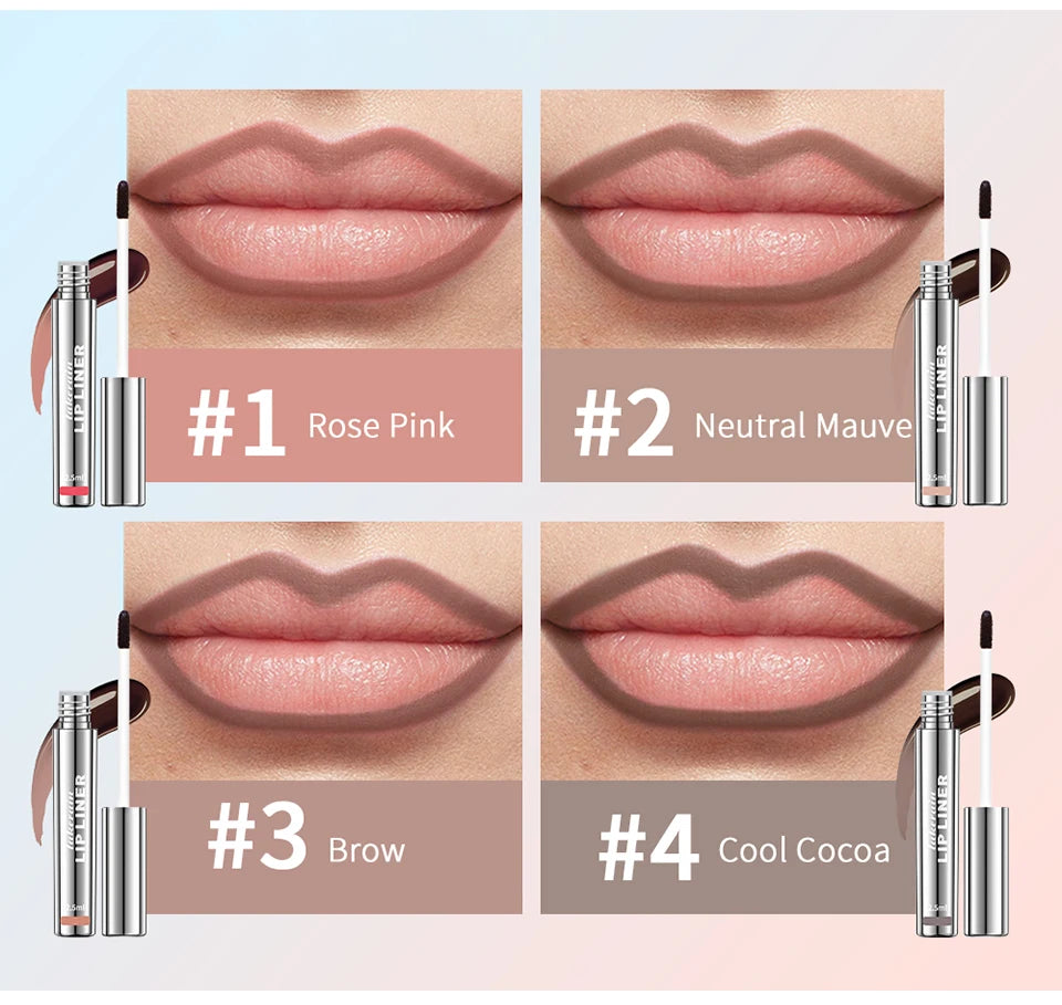 Waterproof Lip Liner Peel Off Tattoo Lip Gloss Waterproof Long Lasting Matte Lip Tint Brown Contour Tear-off Lips Stain Cosmetic