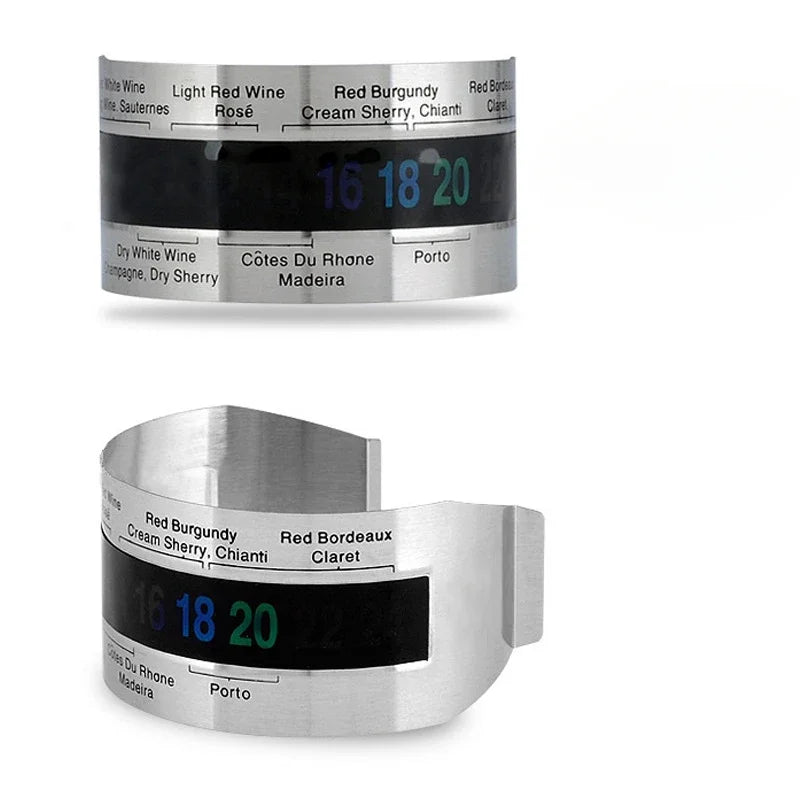 Stainless Steel Wine LCD Thermometer Bottle Beer Red Wines Bracelet Temperature Sensor