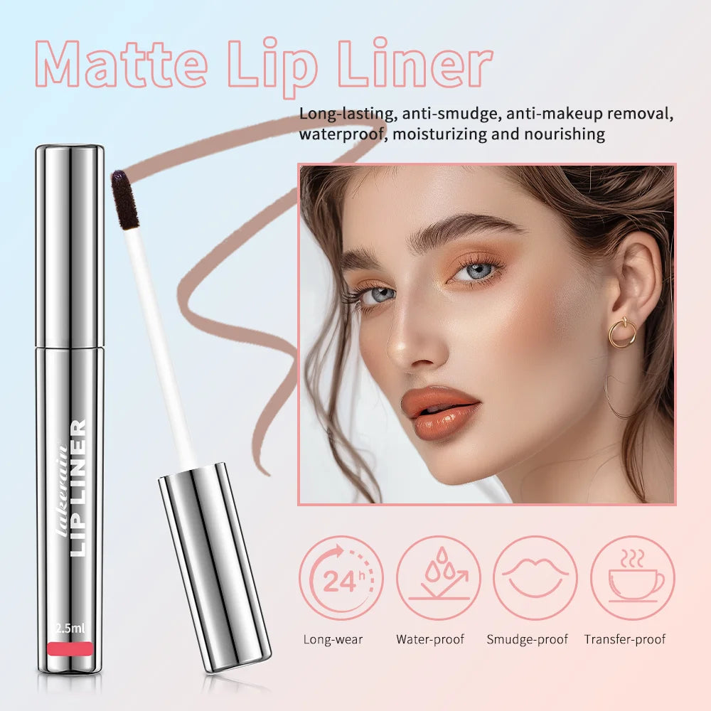 Waterproof Lip Liner Peel Off Tattoo Lip Gloss Waterproof Long Lasting Matte Lip Tint Brown Contour Tear-off Lips Stain Cosmetic
