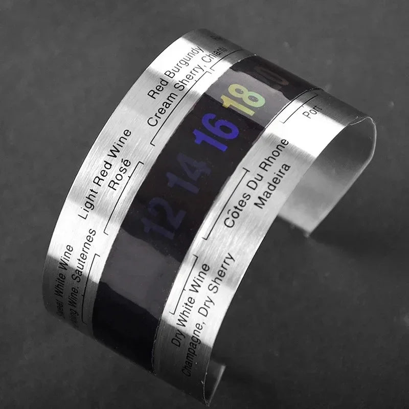 Stainless Steel Wine LCD Thermometer Bottle Beer Red Wines Bracelet Temperature Sensor