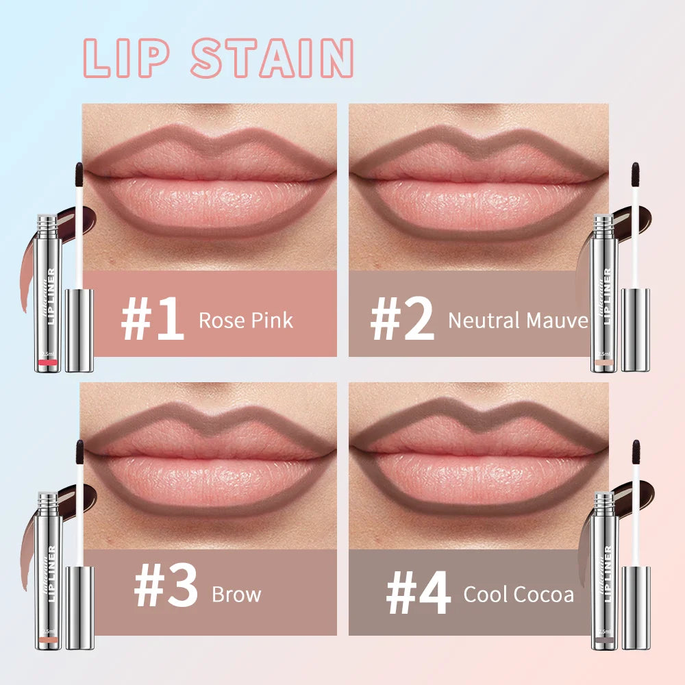 Waterproof Lip Liner Peel Off Tattoo Lip Gloss Waterproof Long Lasting Matte Lip Tint Brown Contour Tear-off Lips Stain Cosmetic