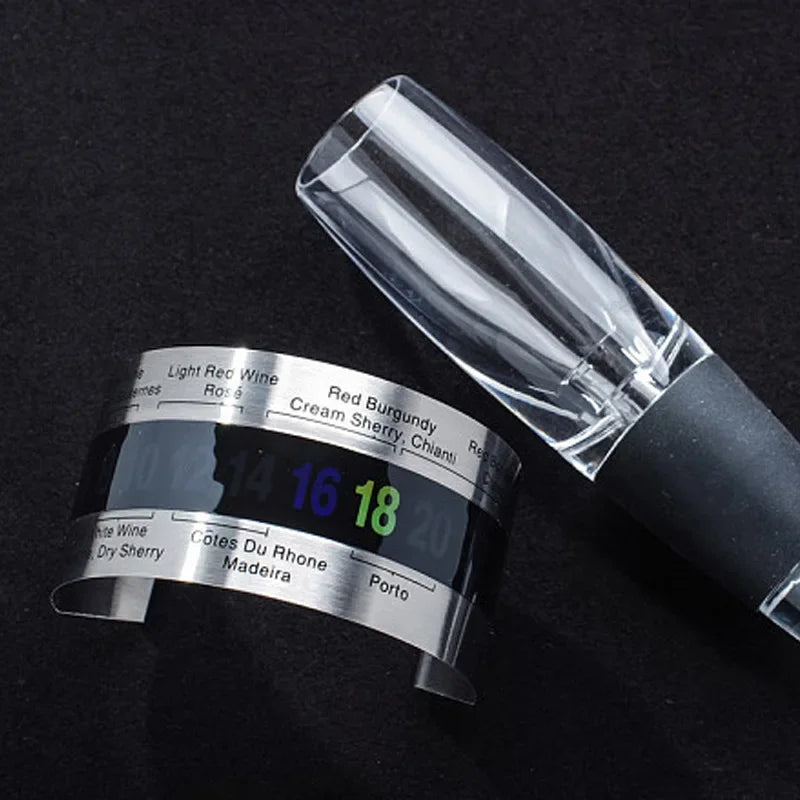 Stainless Steel Wine LCD Thermometer Bottle Beer Red Wines Bracelet Temperature Sensor