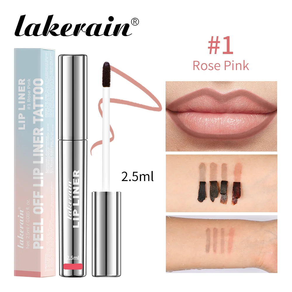Waterproof Lip Liner Peel Off Tattoo Lip Gloss Waterproof Long Lasting Matte Lip Tint Brown Contour Tear-off Lips Stain Cosmetic