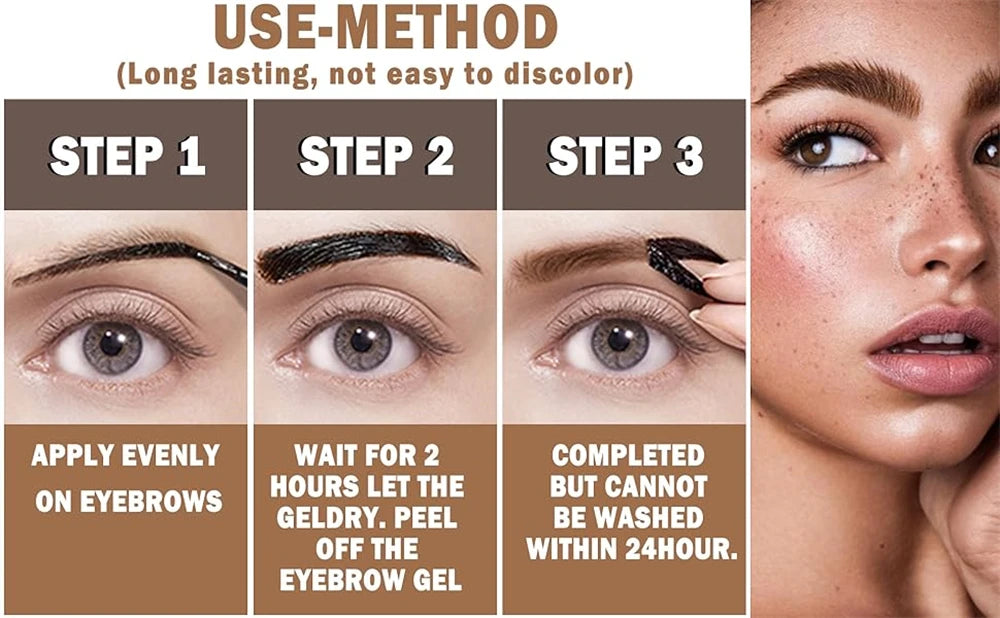 Tattoo Eyebrow Gel β Peel Off, 3-Day Lasting, Waterproof, Sweat & Smudge Resistant