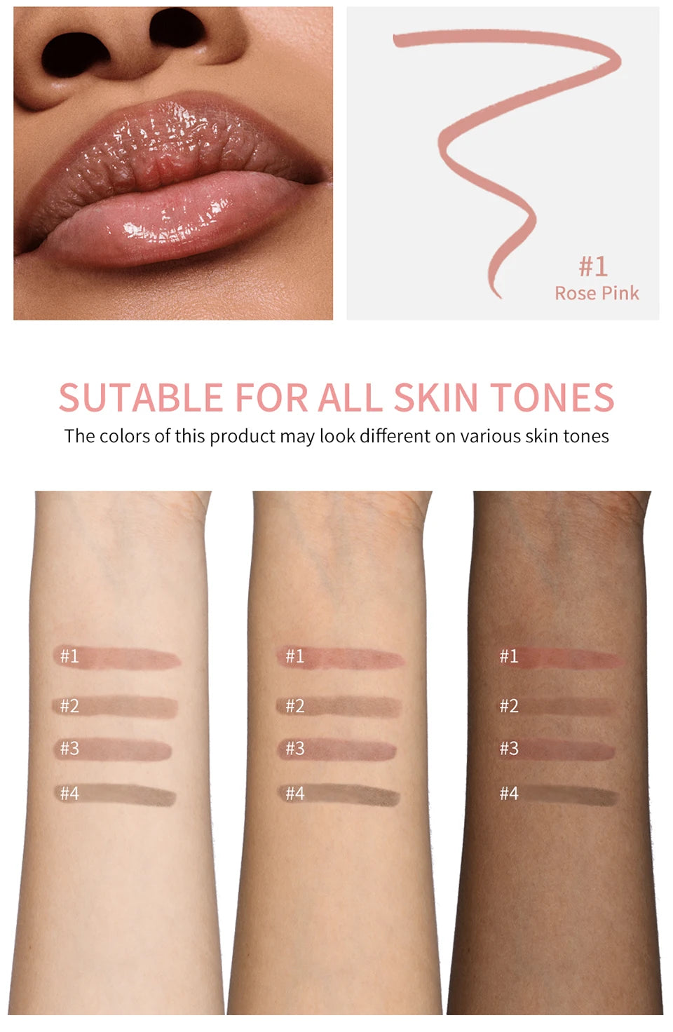 Waterproof Lip Liner Peel Off Tattoo Lip Gloss Waterproof Long Lasting Matte Lip Tint Brown Contour Tear-off Lips Stain Cosmetic