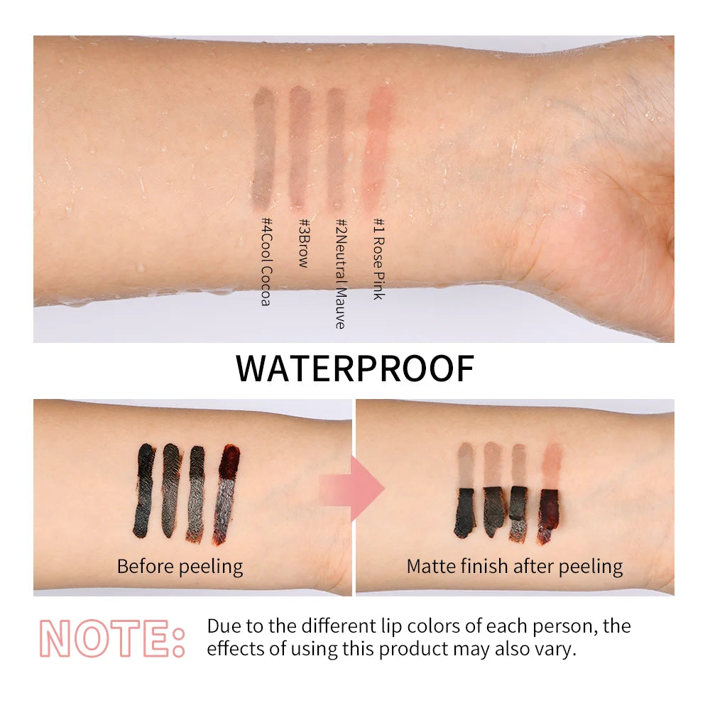 Waterproof Lip Liner Peel Off Tattoo Lip Gloss Waterproof Long Lasting Matte Lip Tint Brown Contour Tear-off Lips Stain Cosmetic