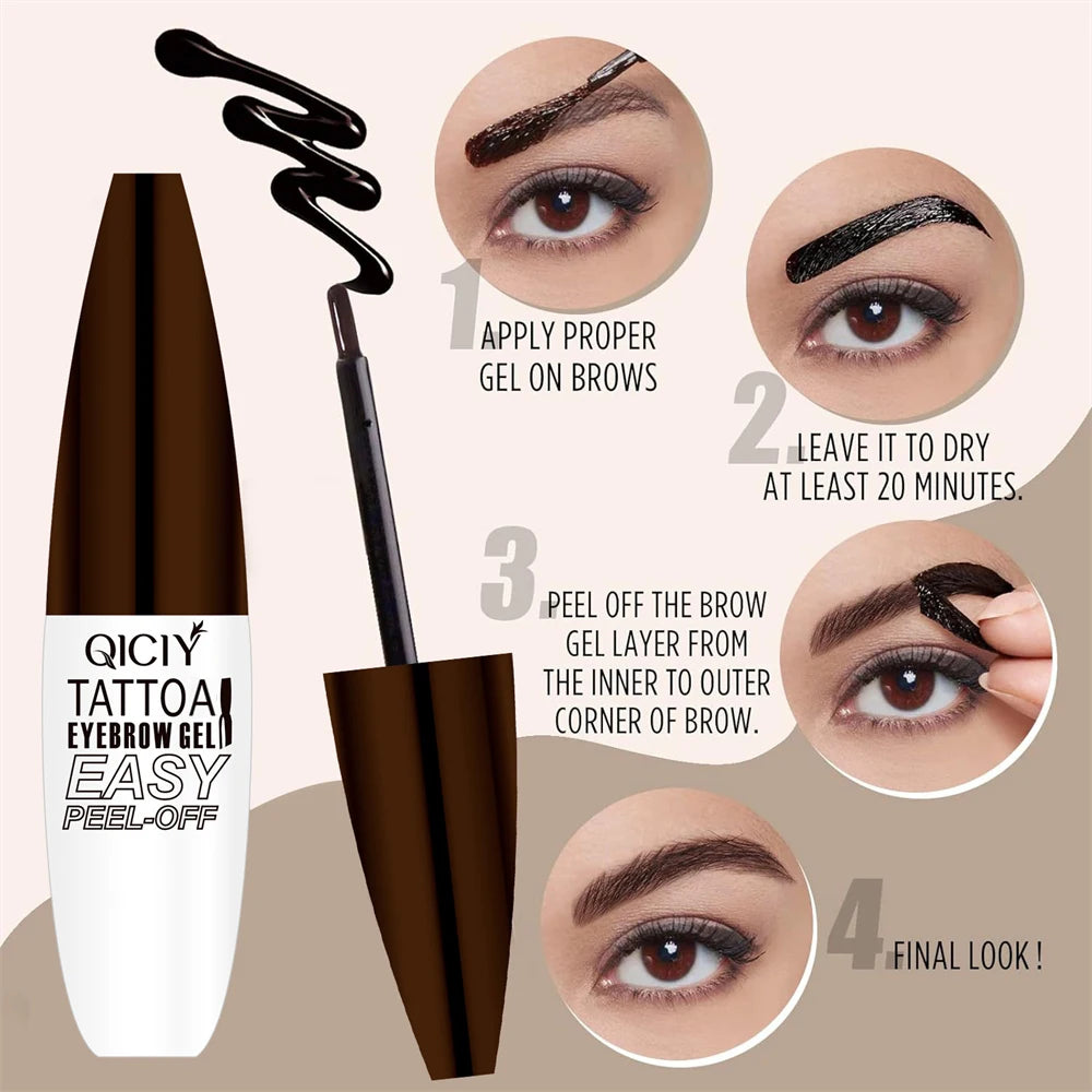 Tattoo Eyebrow Gel β Peel Off, 3-Day Lasting, Waterproof, Sweat & Smudge Resistant