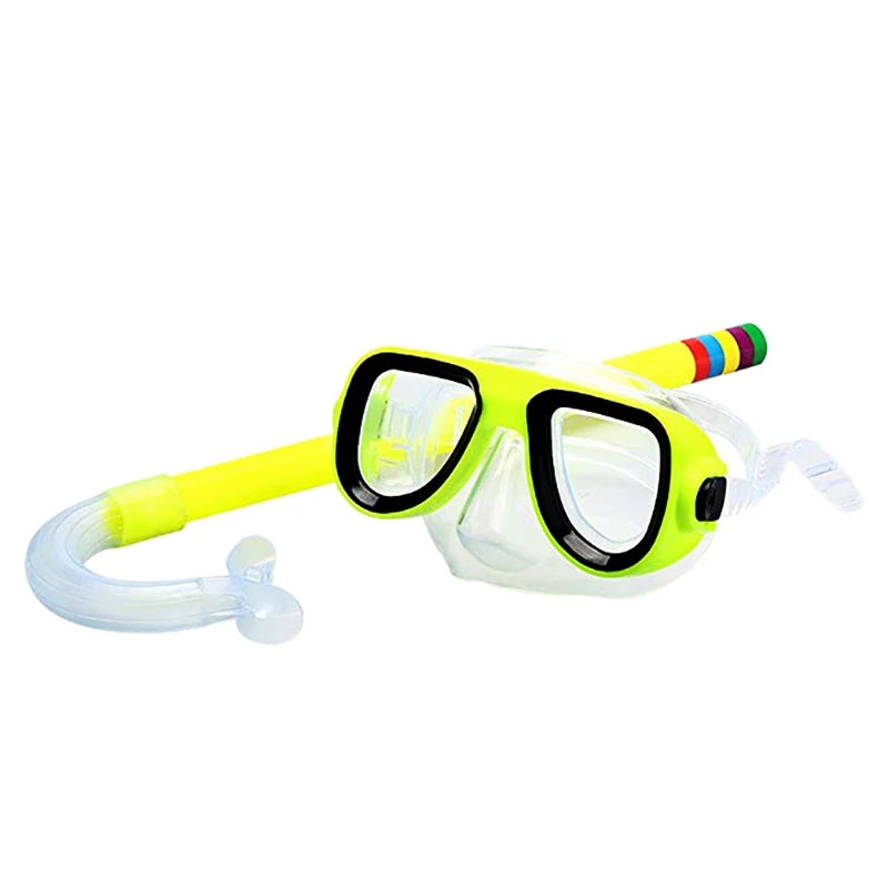 Kids Diving Goggle Mask Breathing Tube Shockproof Anti-Fog Durable Underwater Swimming Glasses Band Snorkeling Accessories Set