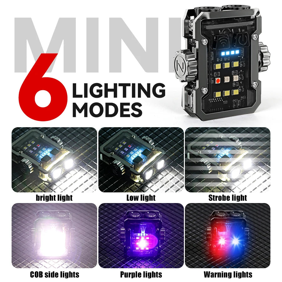 New Multifunctional Fidget Spinner Mini LED Flashlight  Gyroscope Portable Type-c Rechargeable Torch 6 mode Emergency Camping Lantern