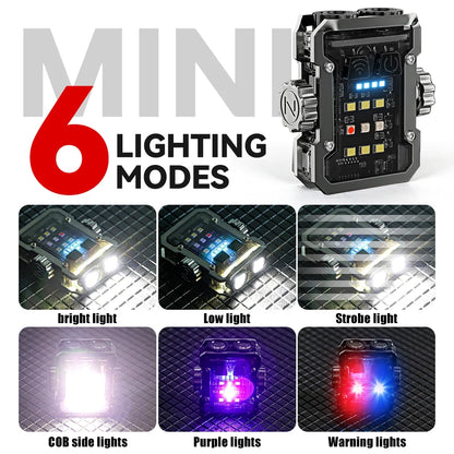 New Multifunctional Fidget Spinner Mini LED Flashlight  Gyroscope Portable Type-c Rechargeable Torch 6 mode Emergency Camping Lantern