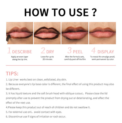 Waterproof Lip Liner Peel Off Tattoo Lip Gloss – Long Lasting Matte Lip Tint