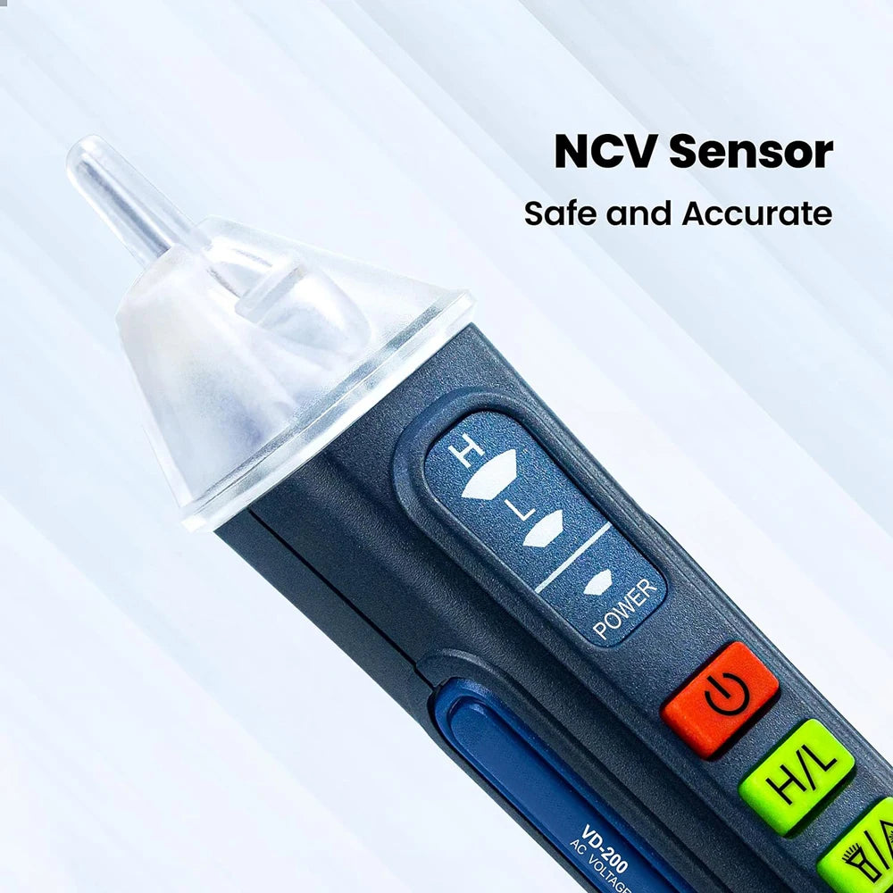 Non-Contact Voltage Detector Electrical Pen AC Voltage Tester Smart Breakpoint Finder 12-1000V Buzzer Alarm with Flashlight