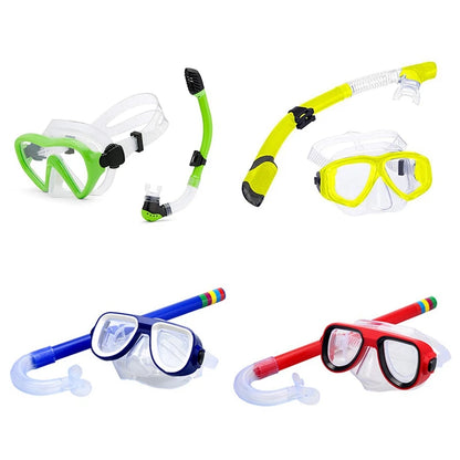Kids Diving Goggle Mask Breathing Tube Shockproof Anti-Fog Durable Underwater Swimming Glasses Band Snorkeling Accessories Set