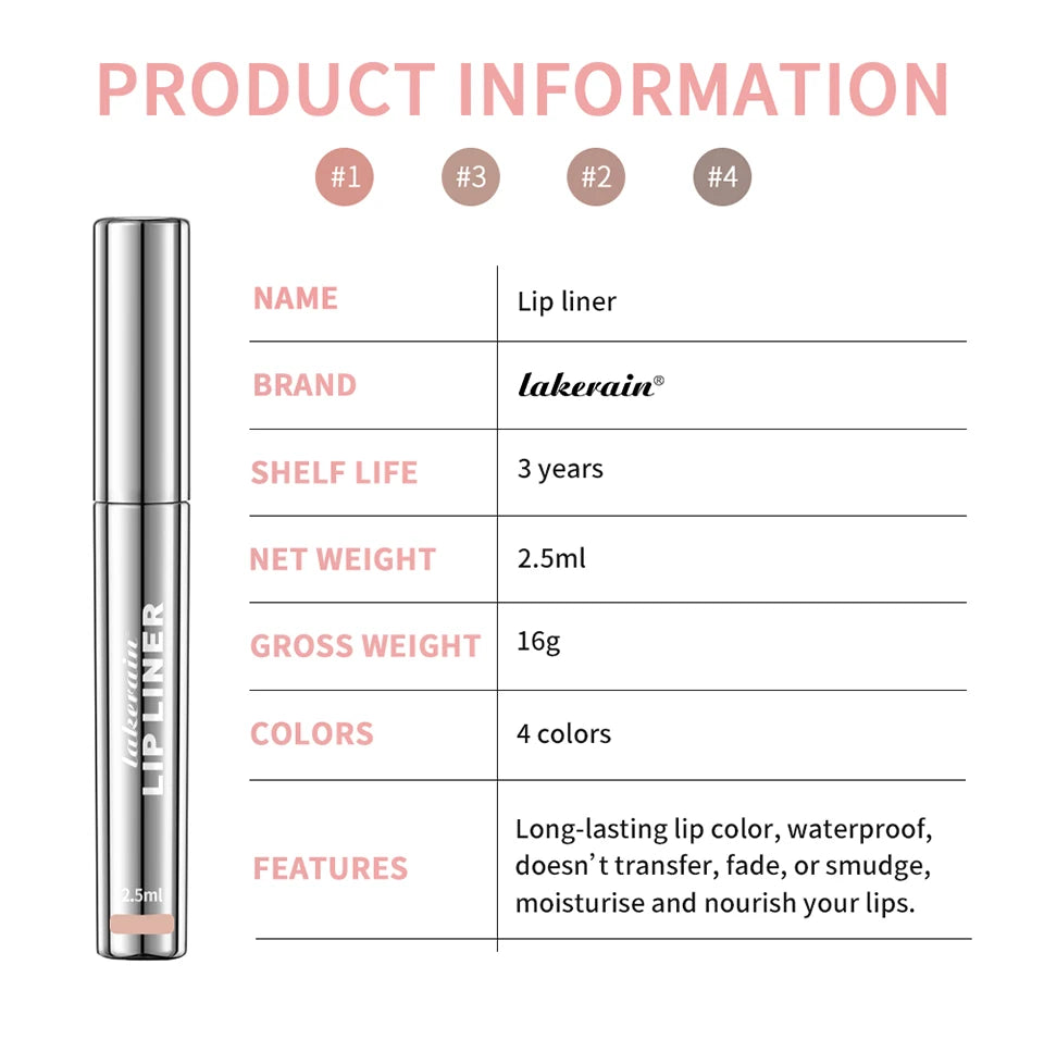 Waterproof Lip Liner Peel Off Tattoo Lip Gloss Waterproof Long Lasting Matte Lip Tint Brown Contour Tear-off Lips Stain Cosmetic