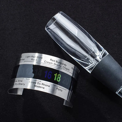 Stainless Steel Wine LCD Thermometer Bottle Beer Red Wines Bracelet Temperature Sensor