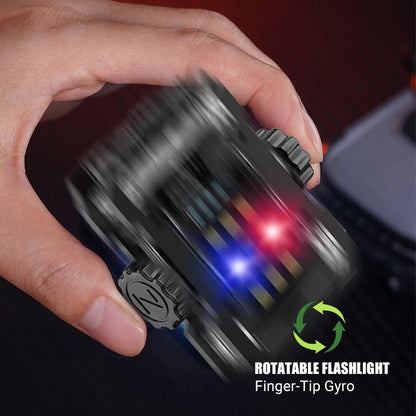 New Multifunctional Fidget Spinner Mini LED Flashlight  Gyroscope Portable Type-c Rechargeable Torch 6 mode Emergency Camping Lantern