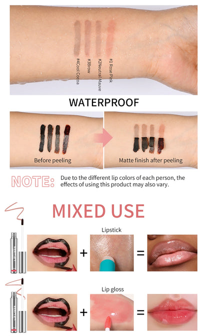 Waterproof Lip Liner Peel Off Tattoo Lip Gloss – Long Lasting Matte Lip Tint
